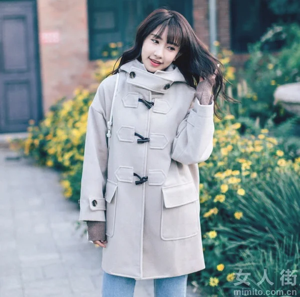 冬季流行穿搭，学院风呢子大衣搭配