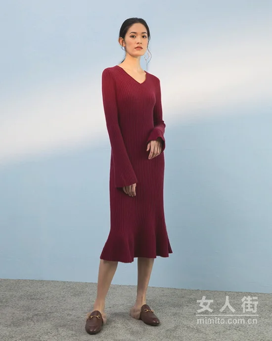 春节相亲装 针织裙穿好就是暖瘦美