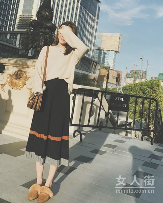 优雅的半身裙穿搭，冬日浪漫女人味