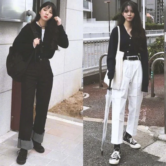 18款黑白风酷女孩的穿搭参考