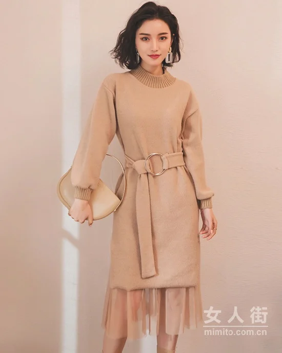 春节相亲装 针织裙穿好就是暖瘦美