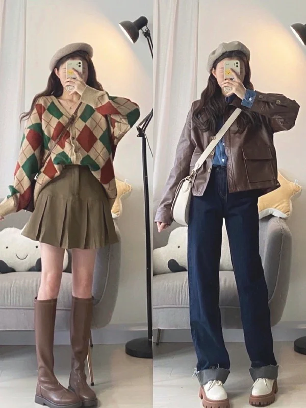 身高156小个子女生的韩系休闲穿搭示范