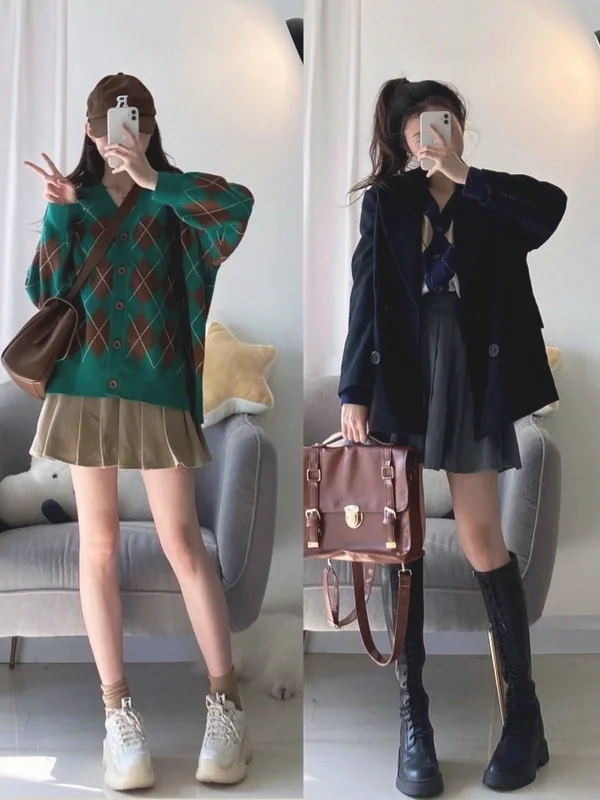 身高156小个子女生的韩系休闲穿搭示范