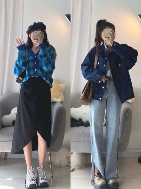 身高156小个子女生的韩系休闲穿搭示范