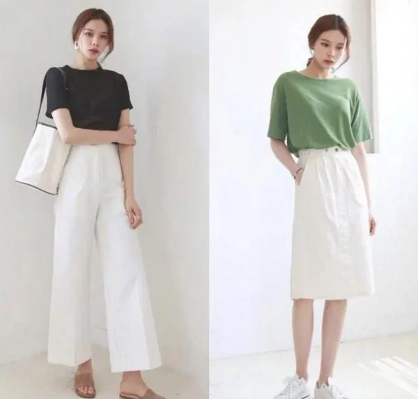 高个女生极简LOOK穿搭，清新简约有气质