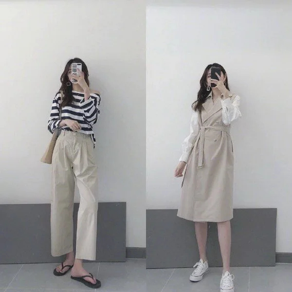 带有轻熟感的初秋穿搭，凸显女生温柔气质