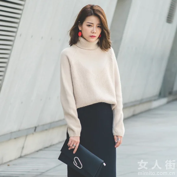 日系毛衣搭配,冬日小清新女生装扮