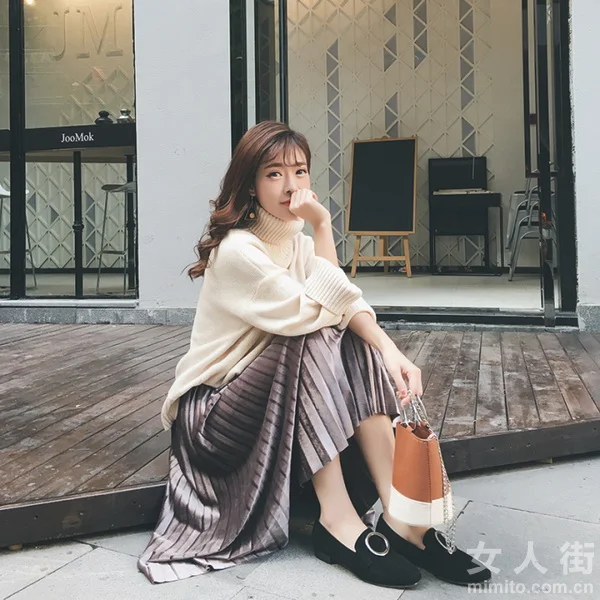 日系毛衣搭配,冬日小清新女生装扮