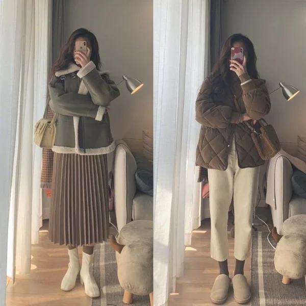 95后女人冬季日常棉服穿搭示范