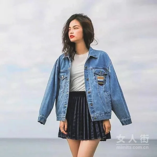 14款春装牛仔外套搭配，内搭T恤个性又时髦