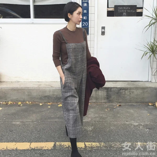 背带裤穿搭技巧，背带不对称才有范