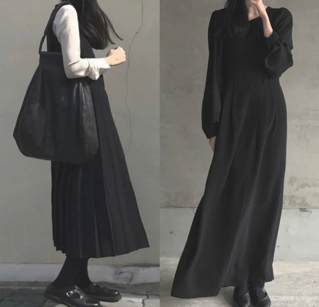 18款深色系文青范儿女生穿搭 