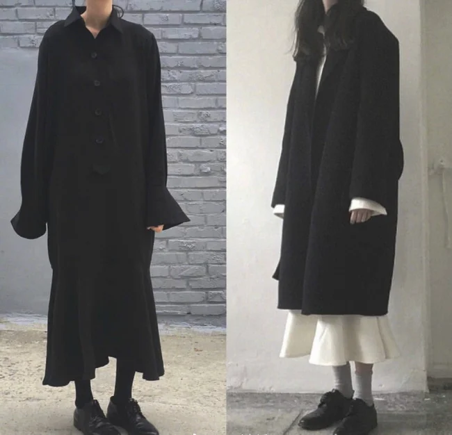 18款深色系文青范儿女生穿搭 