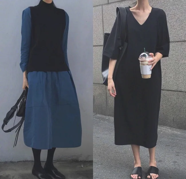 18款深色系文青范儿女生穿搭 