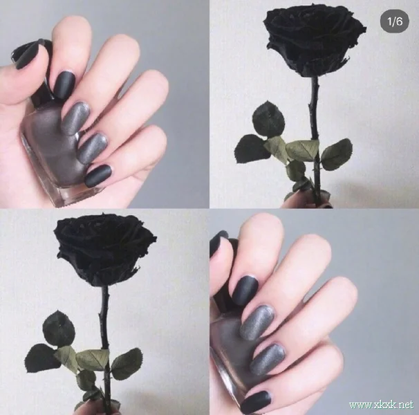 磨砂质感的猫眼美甲图片