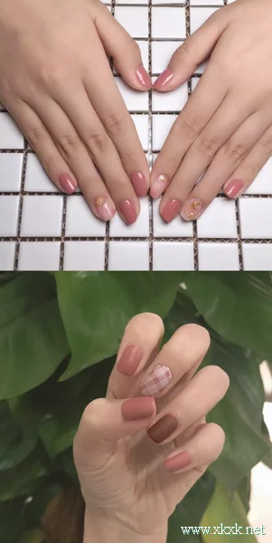 今年很流行豆沙色美甲,甜美又时髦