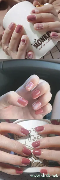 今年很流行豆沙色美甲,甜美又时髦