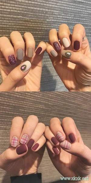 超美的磨砂质感秋冬美甲图片合集