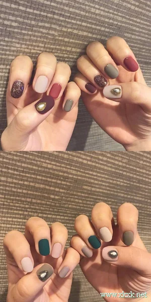 超美的磨砂质感秋冬美甲图片合集