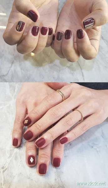 红色系美甲图片，显手白最佳美甲款式